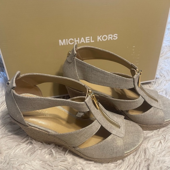 MICHAEL Michael Kors Shoes - Michael Kors Metallic Linen
Damita Wedge